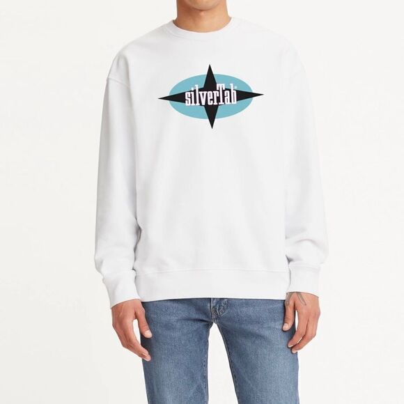 Levi’s Mens Silver Tab Logo Relaxed Graphic Crewneck Sweatshirt XXL NWT - Picture 1 of 11